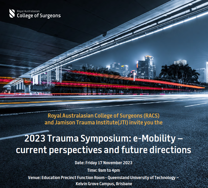 RACS Trauma Week brings together trauma professionals from Australia and New Zealand to address issues relating to trauma. This year will address the e-mobility trend that has seen an explosion of e-scooters around the globe. Register now - rb.gy/gdhqd