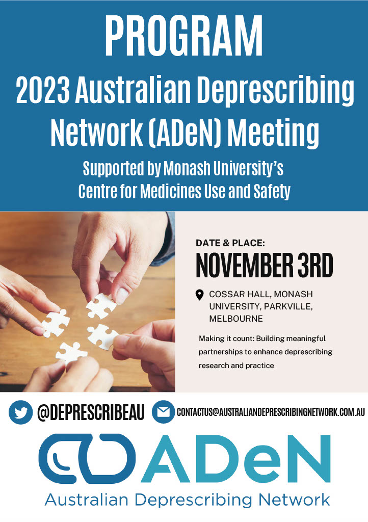 👋We look forward to seeing you at the Australian Deprescribing Network (ADeN) 2023 Meeting on November 3rd!

👉Please remember to register for this event: eventbrite.com/e/australian-d…

👉Check out the conference program here: australiandeprescribingnetwork.com.au/wp-content/upl…