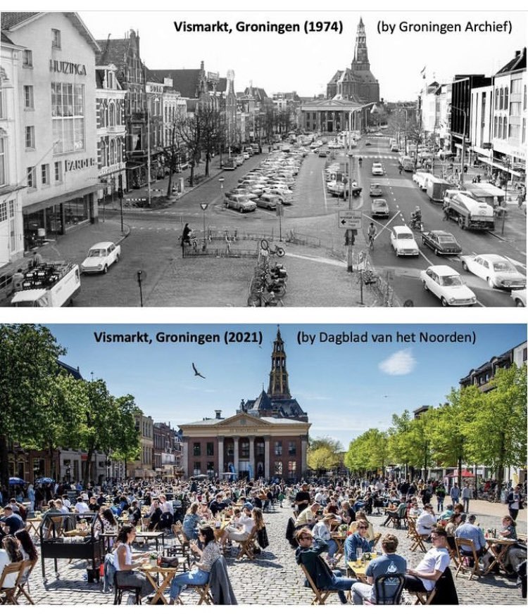 Innenstadt funktioniert viel besser ohne Autos. Hier Groningen. 🤗💚 #Verkehrswende #StädteFürMenschen 📷 @fietsprofessor