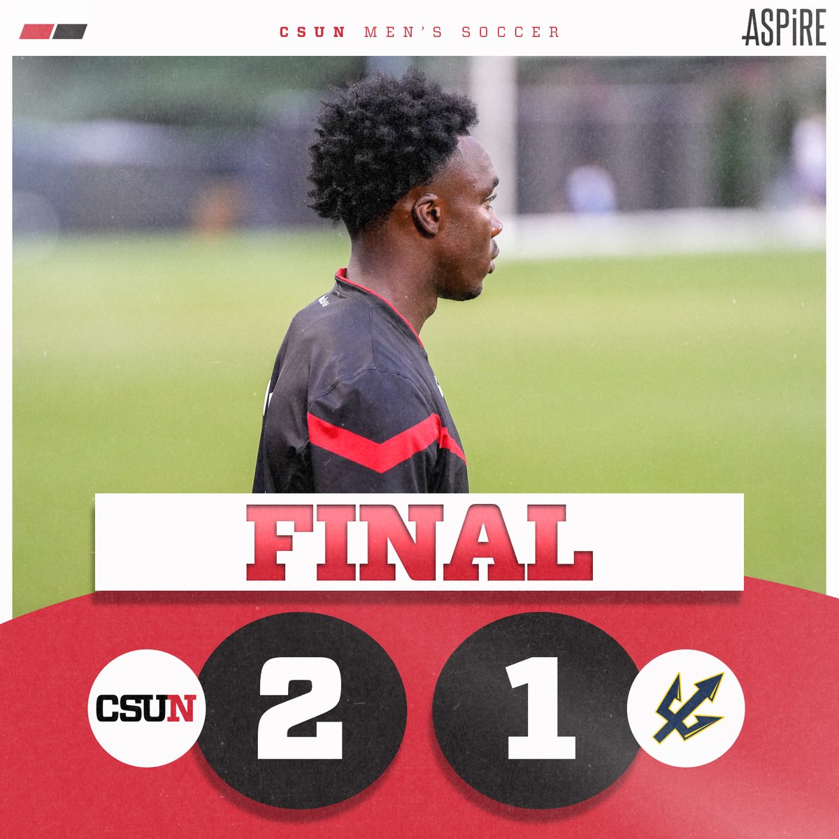 GoMatadors's tweet photo. Two goals from Jamar Ricketts, including the game-winner in the 85th minute, send @CSUNMensSoccer past UCSD.

CSUN looks for another W in the home finale on Saturday night, hosting UC Santa Barbara at 7 PM.

#GoMatadors https://t.co/dVHlysNw7z