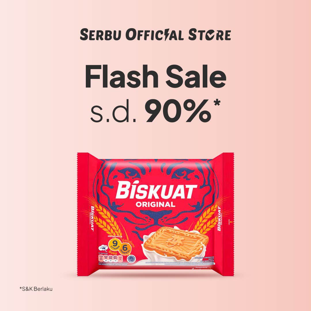 tokopedia's tweet photo. Pas banget nih ada Biskuat buat nyemil sambil ngecekin Flash Sale 90% di Serbu Official Store Tokopedia! π Yuuuk langsung belanja, jangan sampai kelewatan Flash Sale nya~ π https://t.co/3USkRu6PyB
#serbuofficialstore #belanjatros #promotokped https://t.co/uI2UaadXG4