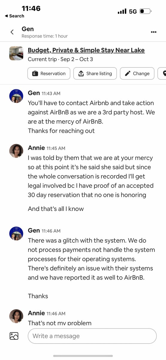 49erbabe08's tweet photo. @AirbnbHelp I was a victim to this scam! Extorted by host! Still waiting for an AirBNB supervisor to call me 7 days later &amp; 35 representatives later!!! 🤣🤣🤣  Absolutely would not recommend anyone to do business with AirBNB https://t.co/5XVcKDUn6i