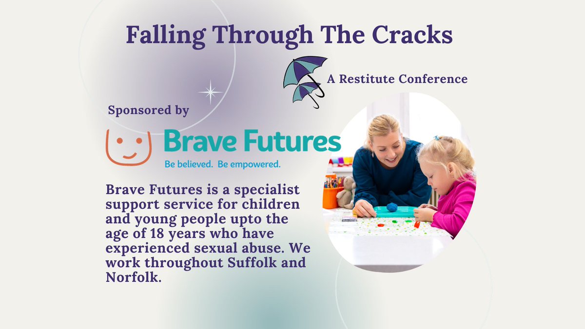 THANK YOU, @Brave_Futures - We wouldn't be able to host such a paramount conference without the commitment and contribution from our sponsors. bravefutures.org @RestituteUK - 'Falling Through The Cracks' conference, October 19th 2023.