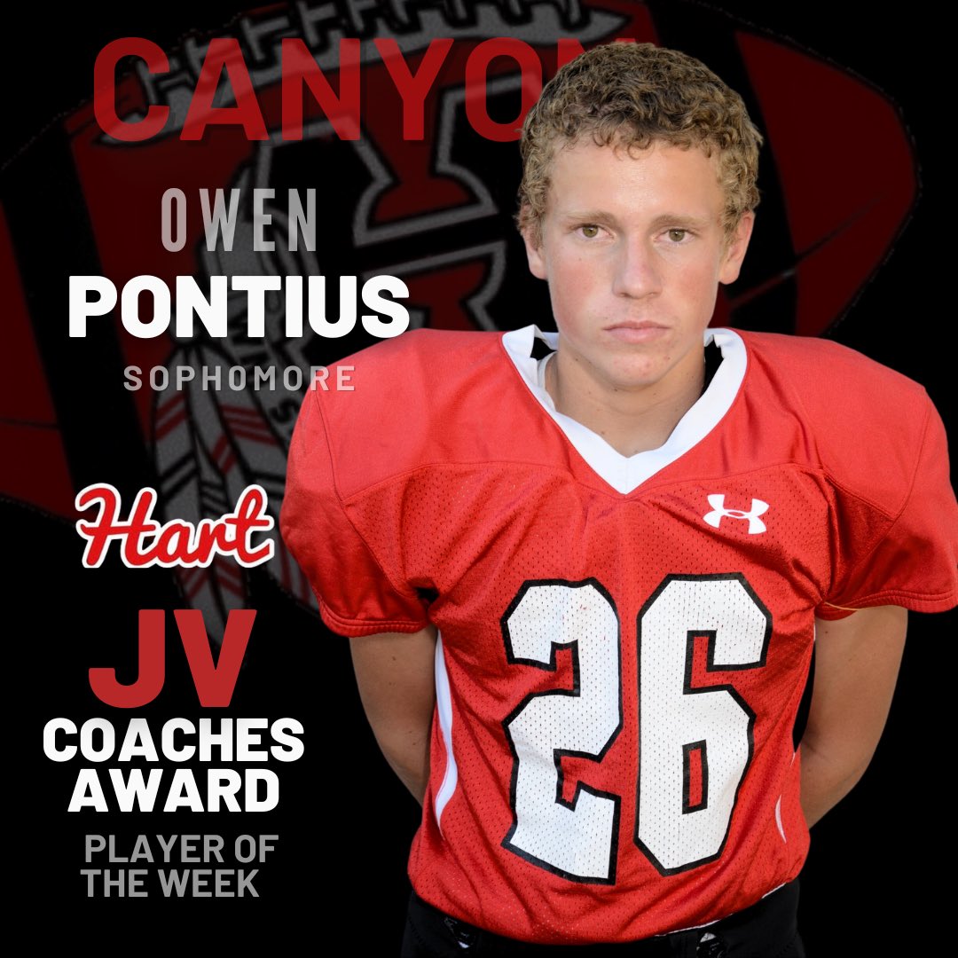 HartHSFootball's tweet photo. Congratulations to our JV Players of the Week 🔥 Canyon #gohartorgohome https://t.co/gi0x6lGoDJ
