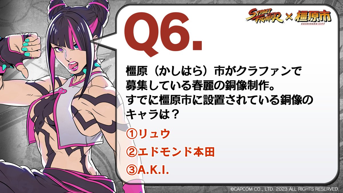 ストリートファイター×橿原市 構成資産カード 18種類 橿原市と「ストリートファイター」シリーズが包括連携協定を締結