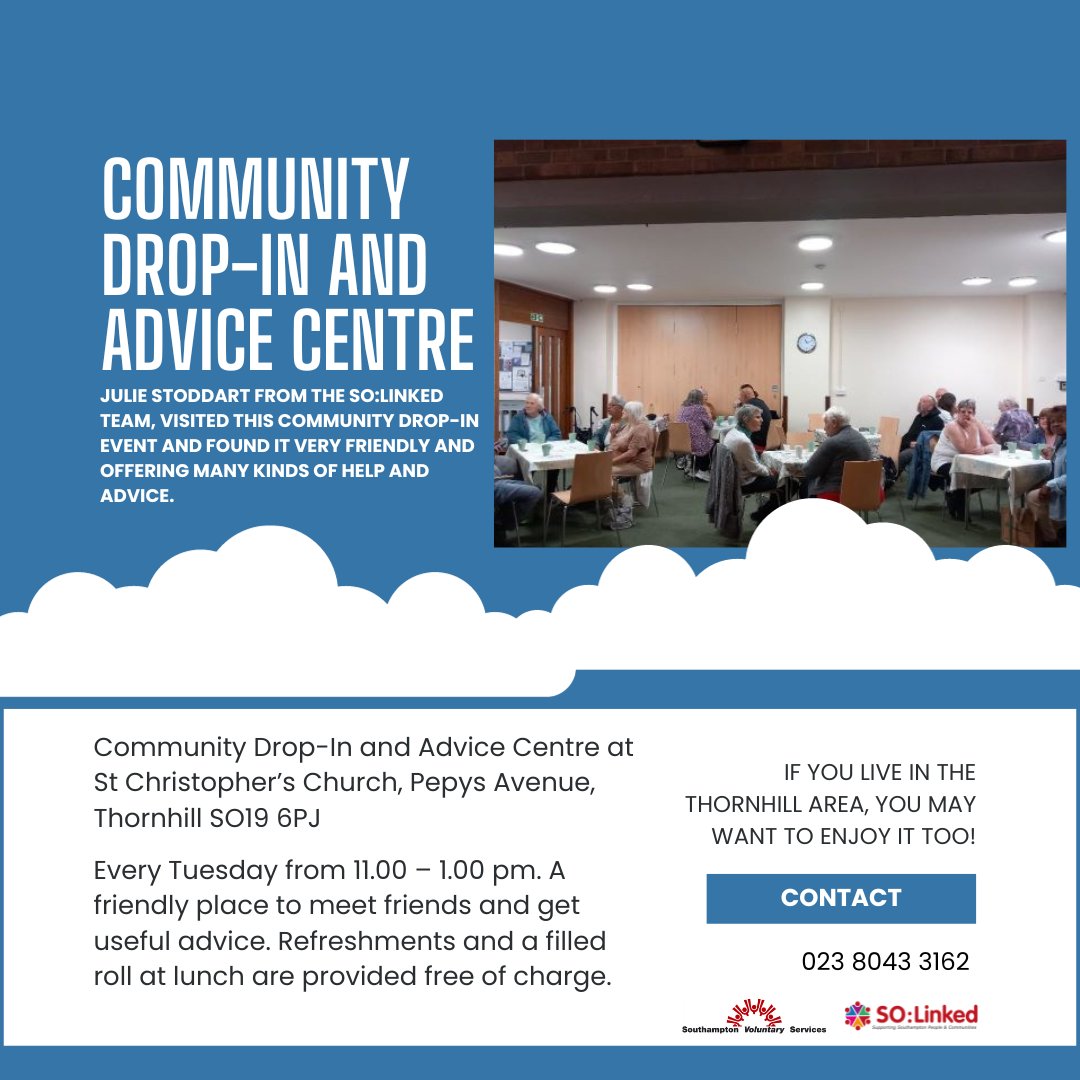 Community Drop-in and Advice Centre 👇 #solinked #svs #scc #community #dropin #advice #information #southampton