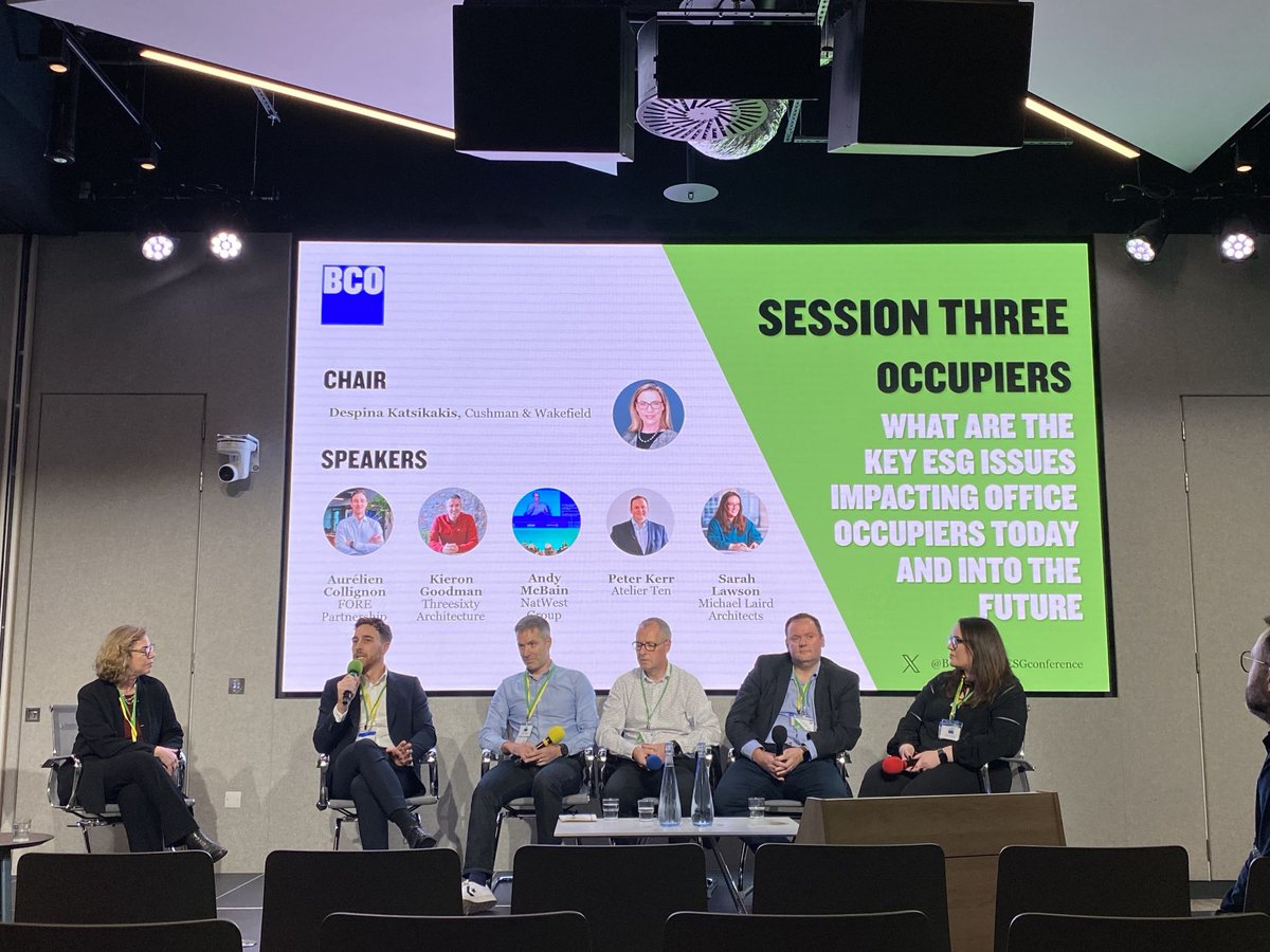 Last week was <a href="/BCO_UK/">British Council for Offices</a>'s #ESG Conference with Aurélien Collignon speaking on the key #ESG issues:

“We need to ask not what today’s office stands for, but what tomorrow’s #office stands for and how a building can reflect the culture and values of its #occupiers.”