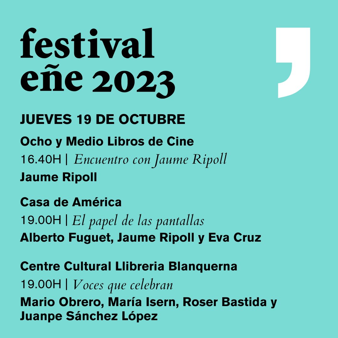 📚 HOY en #Eñe23

🔗 Más info: festivaleñe.com

#SemanaEñe #LibreríasDeMadrid