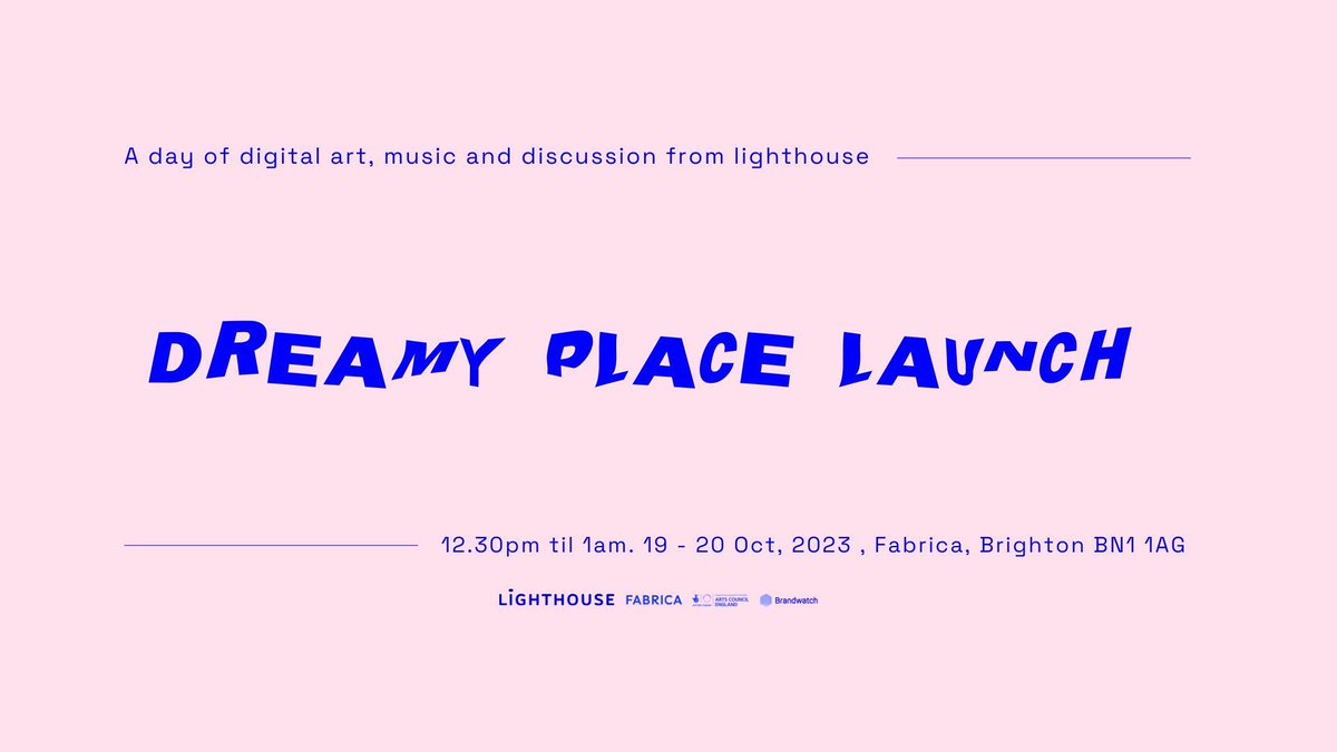 OPENING TODAY! Dreamy Place Festival Launch Event at Fabrica in Brighton 12:30pm - 1am! @dreamyplaceuk Full info and book tickets: dreamy-place.com An exciting launch programme bringing together past curators of BDF along with some new talent in the city #dreamyplace