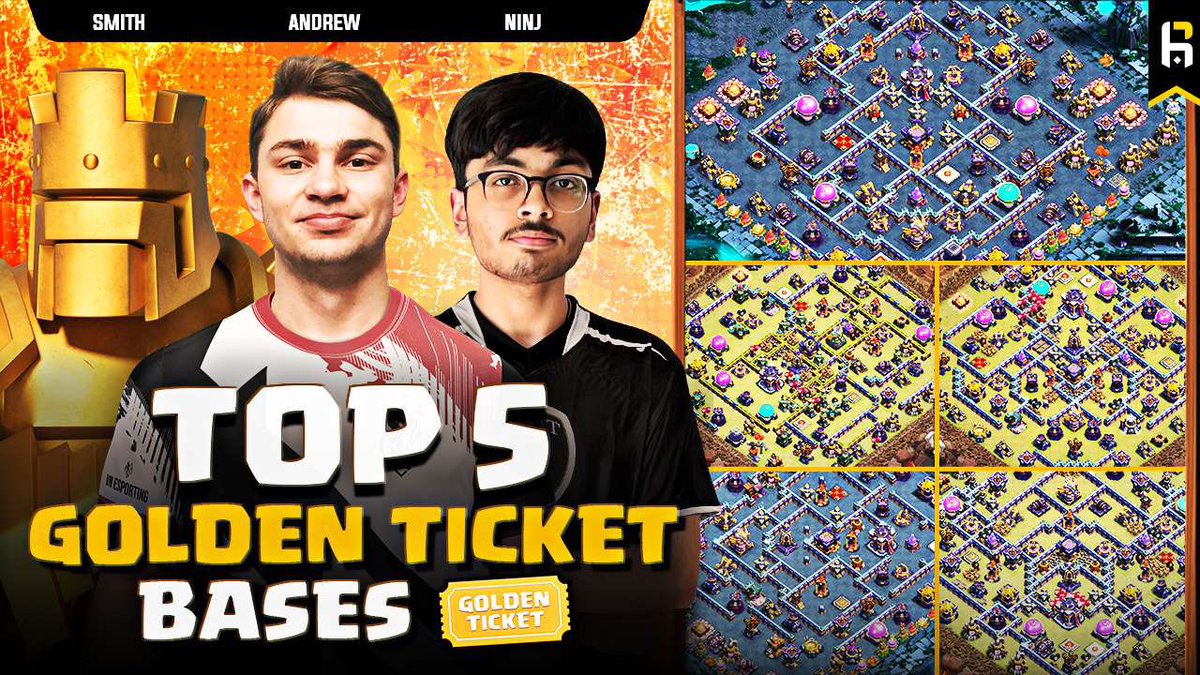 Free bases? - Free bases!🤩
Make sure to check out our latest video on YouTube &amp; copy the TOP 5 GOLDEN TICKET bases!💯🔥
Our PRO builders @SmithChanOHAYO, <a href="/AndrewVNesport/">Andrew</a> &amp; <a href="/ninjjj1/">Ninj</a> did a great job making  sure their defense was outstanding.💛🖤
📺 youtu.be/AhDTZcWLfGY