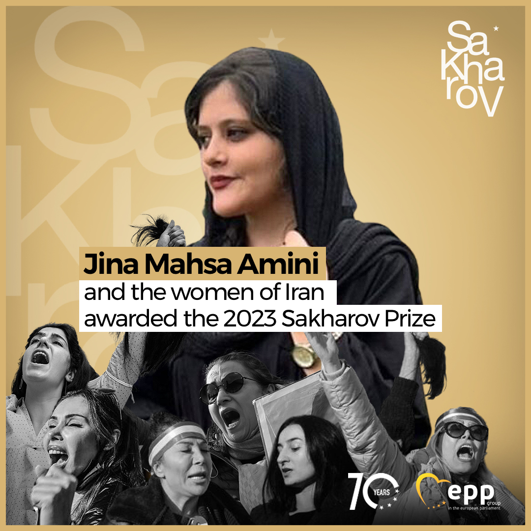 The European Parliament’s 2023 #SakharovPrize for Freedom of Thought awarded to Jina #MahsaAmini & the women of Iran. All women deserve freedom and equality. The fight for women, life and freedom continues.