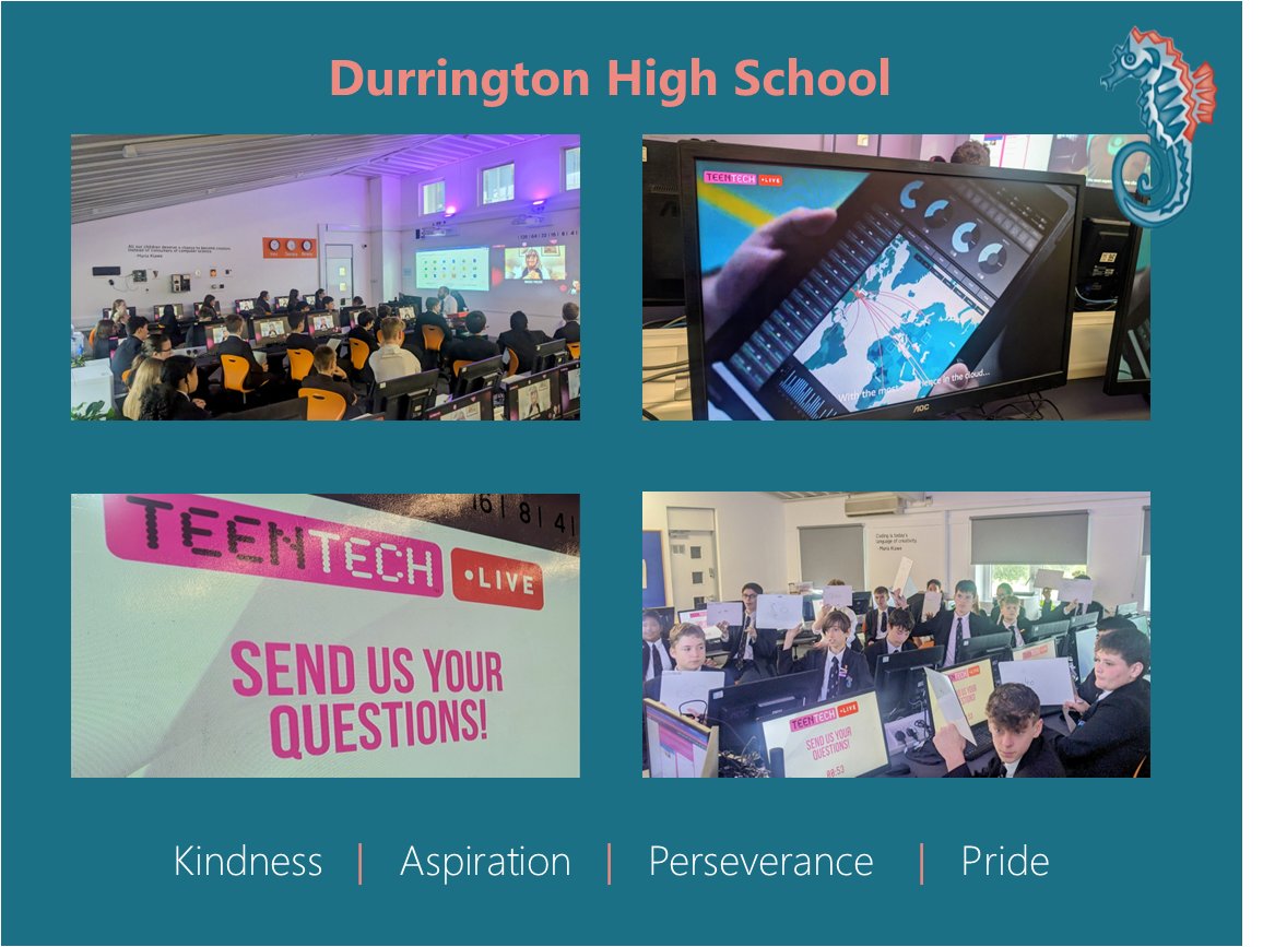 DurringtonHigh's tweet photo. Thirty year 9 students are taking part in the live and interactive Teen Tech Festival this morning and are having a great time. More on this event to follow!
#TeenTechFestival #TeenTech23 #TeenTechSussex https://t.co/DX0GubLDHh