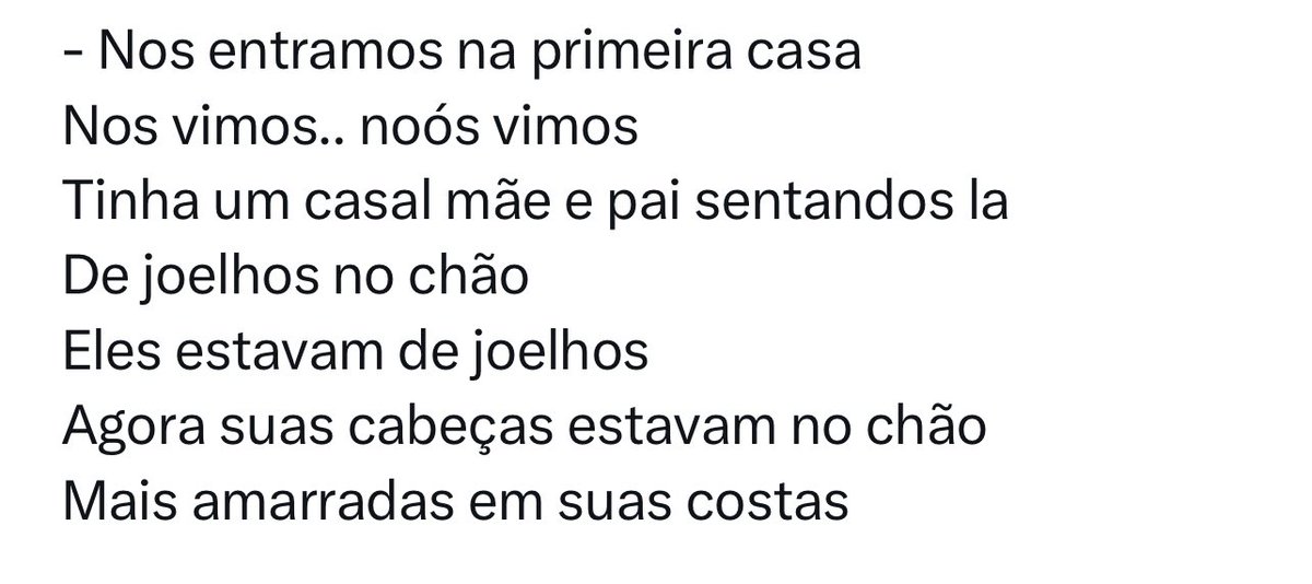 <a href="/CosmeZulato/">Cosme Zulato</a> Eu infelizmente traduzi palavra por palavra .
Está no post.
Por favor não leia se você for sensível
O post eh muito forte
