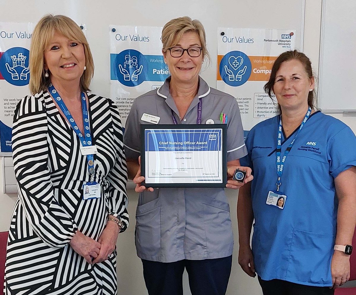 Debbie Knight 💙 (@debbiedjk) on Twitter photo My colleague Annette had the pleasure of presenting HCSW Jannette Bond from PHU cancer services with a NHSE CNO HCSW Award with @LizRix_PHU. Jannette was nominated for the exceptional compassion she shows to patients <a href="/PHU_NHS/">Portsmouth Hospitals University NHST</a> My colleague Annette had the pleasure of presenting HCSW Jannette Bond from PHU cancer services with a NHSE CNO HCSW Award with @LizRix_PHU. Jannette was nominated for the exceptional compassion she shows to patients <a href="/PHU_NHS/">Portsmouth Hospitals University NHST</a>