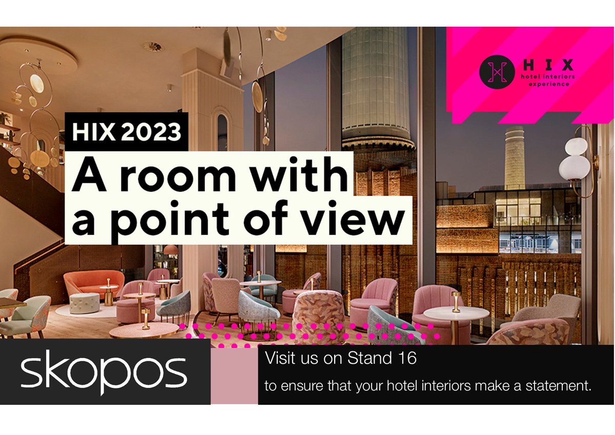 Less than 4 weeks to go until <a href="/HIXevent/">HIXevent</a>  2023 at #BDCIslington. Brand new products from Skopos Fabrics Ltd on stand 16, on the 16th &amp; 17th Nov, showcasing our passion for #Design, #Expertise in innovative contract fabrics, and #Service. Register now . hixevent.com