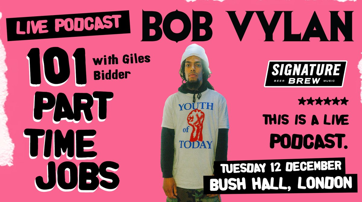 HUGE ANNOUNCEMENT We're doing our BIGGEST live show with the absolute mouth piece @BobbyVylan Tuesday 12 December under the chandeliers at Bush Hall Tix on sale NOW: tixr.com/groups/signatu…