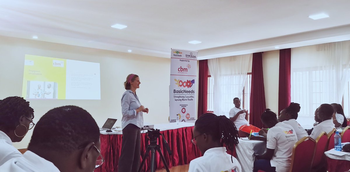 Erla, from @CBMuk shares with @CBM_Global_KE partners in #mentalhealth @BasicNeeds_KE and @TinadaOrg on the #BasicNeedsModel that strengthens communities and improves mental health through Psychosocial support, system Strengthening, livelihoods and community development.
