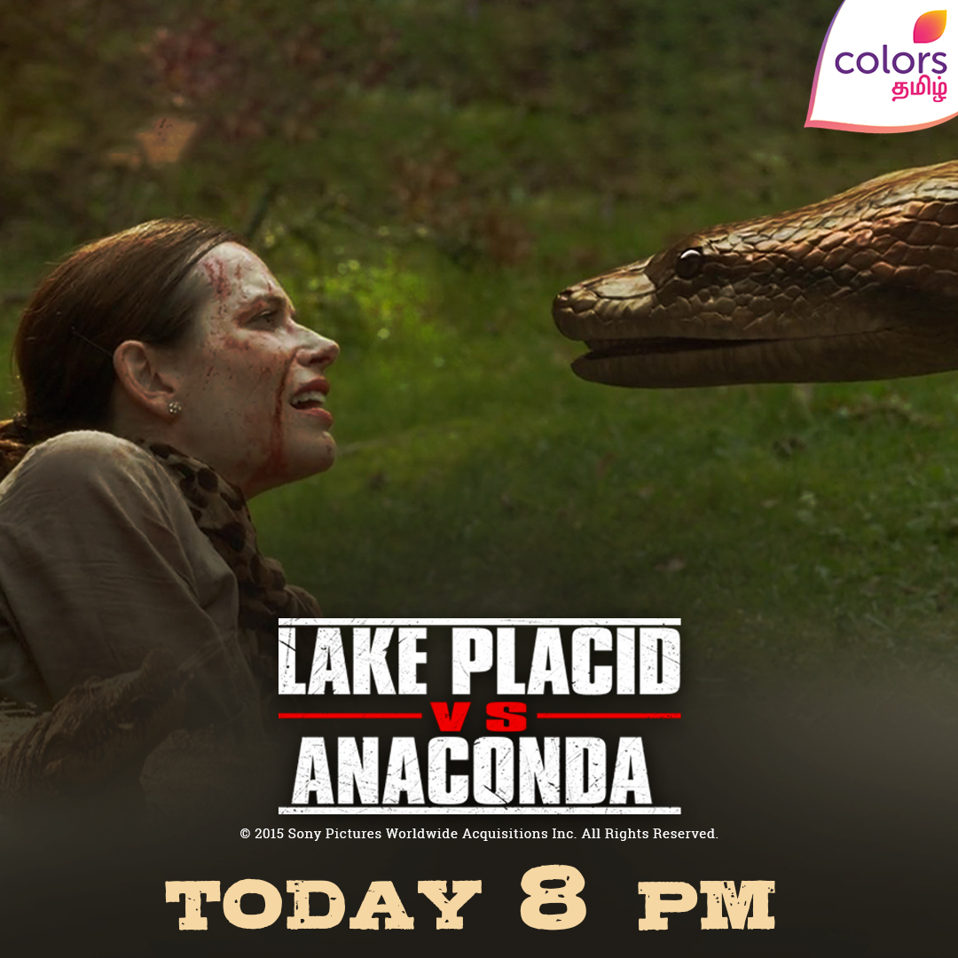 ColorsTvTamil's tweet photo. Crocodile-க்கும் #Anaconda-க்கும் ஆகாது போல!
#LakePlacidVsAnaconda | Today 8 PM on #ColorsTamil
#RobertEnglund #SkyeLourie #YancyButler https://t.co/ZRfnqwH28K