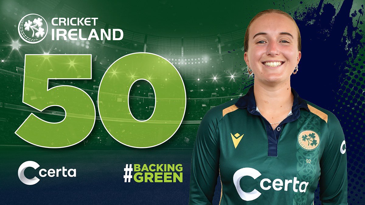 IrishWomensCric's tweet photo. A fourth ODI 5️⃣0️⃣ for Leah Paul - off 75 balls.  

Well batted Leah👏👏

▪️ Ireland: 
▪️ Scotland: yet to bat 

Watch: https://t.co/nXRs15mhoO
Scorecard: https://t.co/o1zTlorswz

#BackingGreen ☘️🏏 #FuelledByCerta https://t.co/u01V0u8rRm