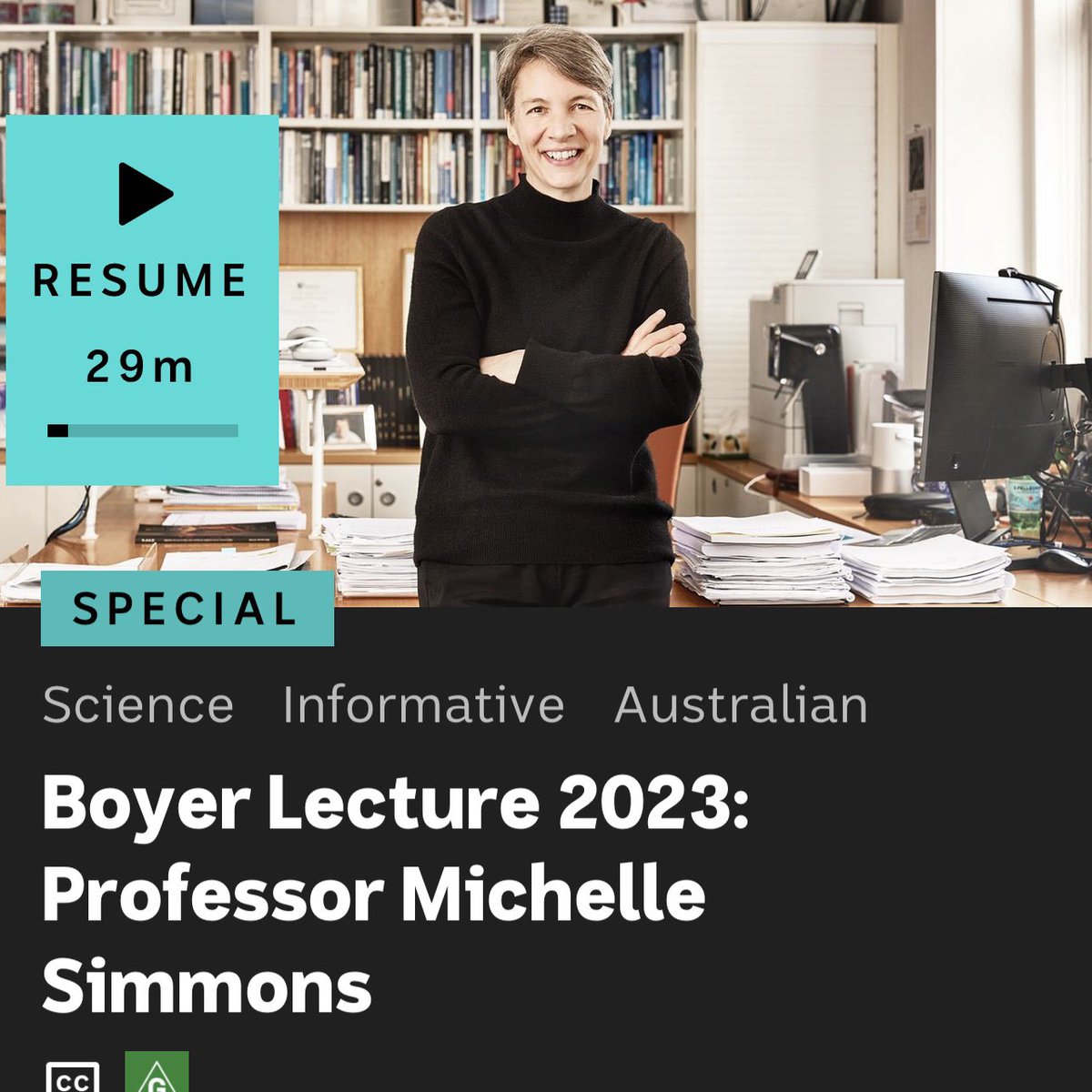 Australia has an incredible opportunity to be part of the next frontier in computing.
#QuantumComputing #atoms #AI #mooreslaw  #michellesimmons 

Boyer Lecture 2023: Professor Michelle Simmons in iview iview.abc.net.au/show/boyer-lec…