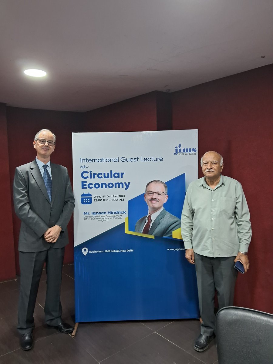 DMH_India's tweet photo. @jimskalkaji Always a pleasure to interact with students. Our director @IgnaceDelhi conducted a session on #circulareconomy explaining the benefits of circular economy, the 5 different models and the changes required. Interesting lecture with real life examples and video clips. https://t.co/TCVOkZRv7h