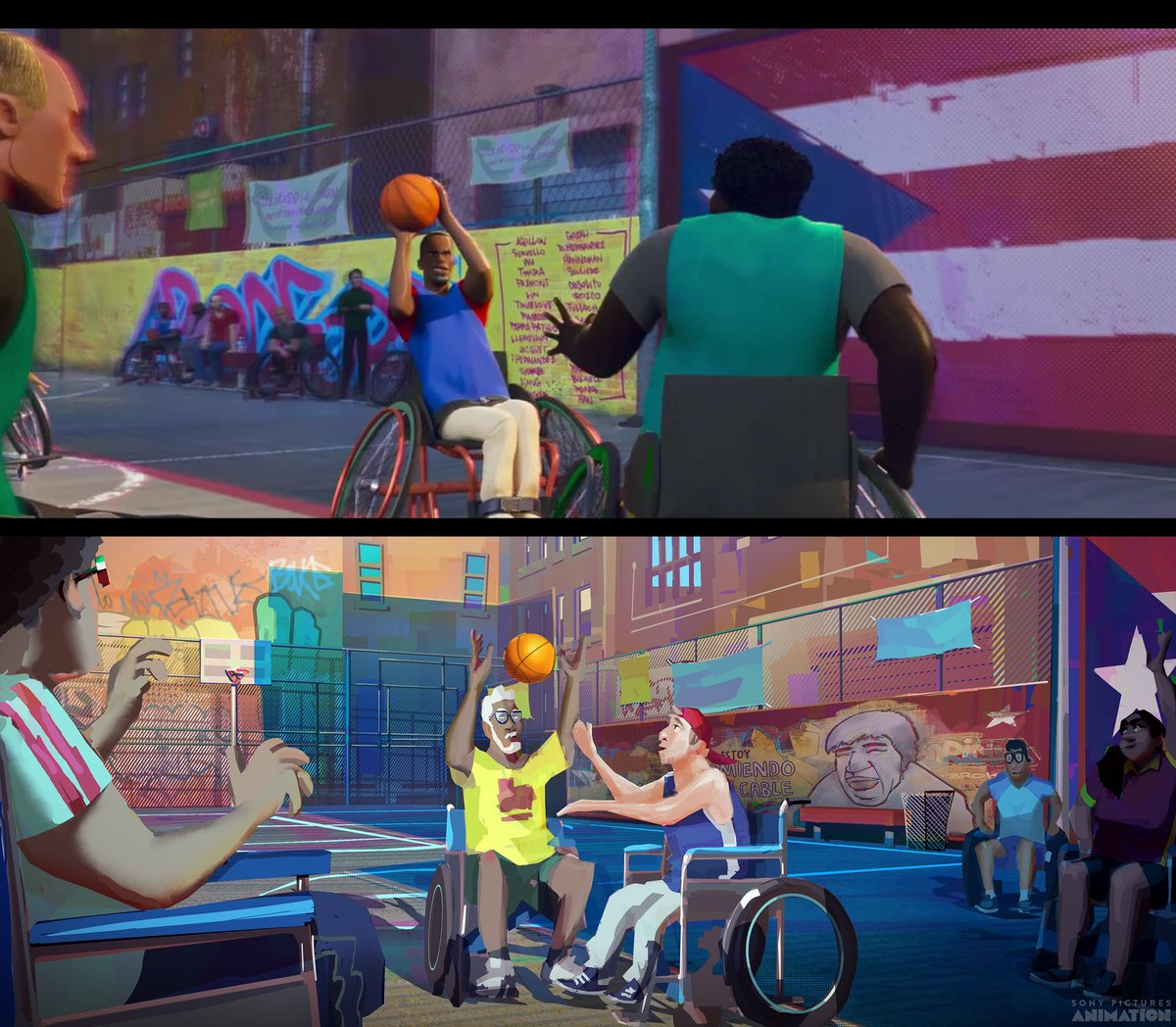 Part 4: the basketball scene was difficult for me in the beginning and I accidentally ‘mc eschered’ myself by the way I placed the shadows and Color’s luckily I had a amazing team to help me through it . #spiderman #acrossthespiderverse #sony #sonypicturesanimation #marvel