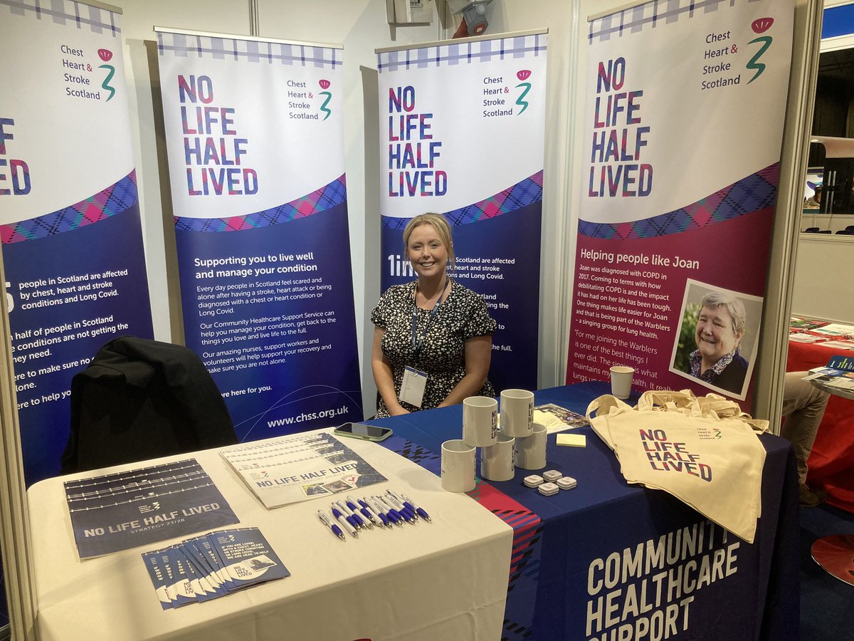 susanblethers's tweet photo. We’re having a busy @CHSScotland morning at #RCGPAC speaking to lots GPs about our supported self management services. Lots of interest in our Long Covid service, so if you’re here check out our poster and visit stand D33. @amyismall @StrongZoestrong https://t.co/BCKKGtFmSr
