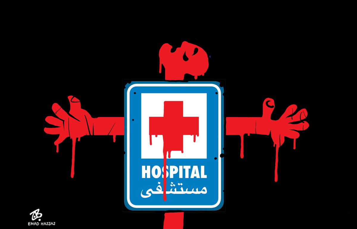 CartooningPeace's tweet photo. [EDITORIAL]

"Humanitarian crisis in #Gaza"

Our weekly editorial is online on our website: https://t.co/vnGzLTEvrg

✏ @EmadHajjaj (Jordan), @andre_carrilho (Portugal), @halltoons (United States) https://t.co/BX1P8lwHPZ