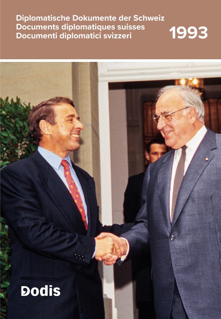 Vor 30 Jahren traf der deutsche Bundeskanzler Helmut Kohl im Landgut Lohn bei Bern mit Bundespräsident Adolf Ogi sowie den Bundesräten Flavio Cotti und Kaspar Villiger zusammen. Der Handshake Kohl–Ogi ist das Titelbild von #DDS1993, das pünktlich per 1.1.2024 erscheinen wird 🤗