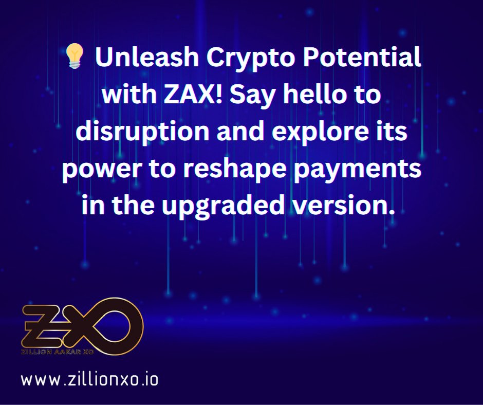 💡 Unleash Crypto Potential with ZAX! Say hello to disruption. Dive in:  zillionxo.io 🚀💎 #ZAX #CryptoAdoption #Blockchain #cryptorussia #cryptoworld #cryptocoin #cryptoinvestment #crypton #marketing #privacy #blockchain #metaverse #web3 #PlayToEarn