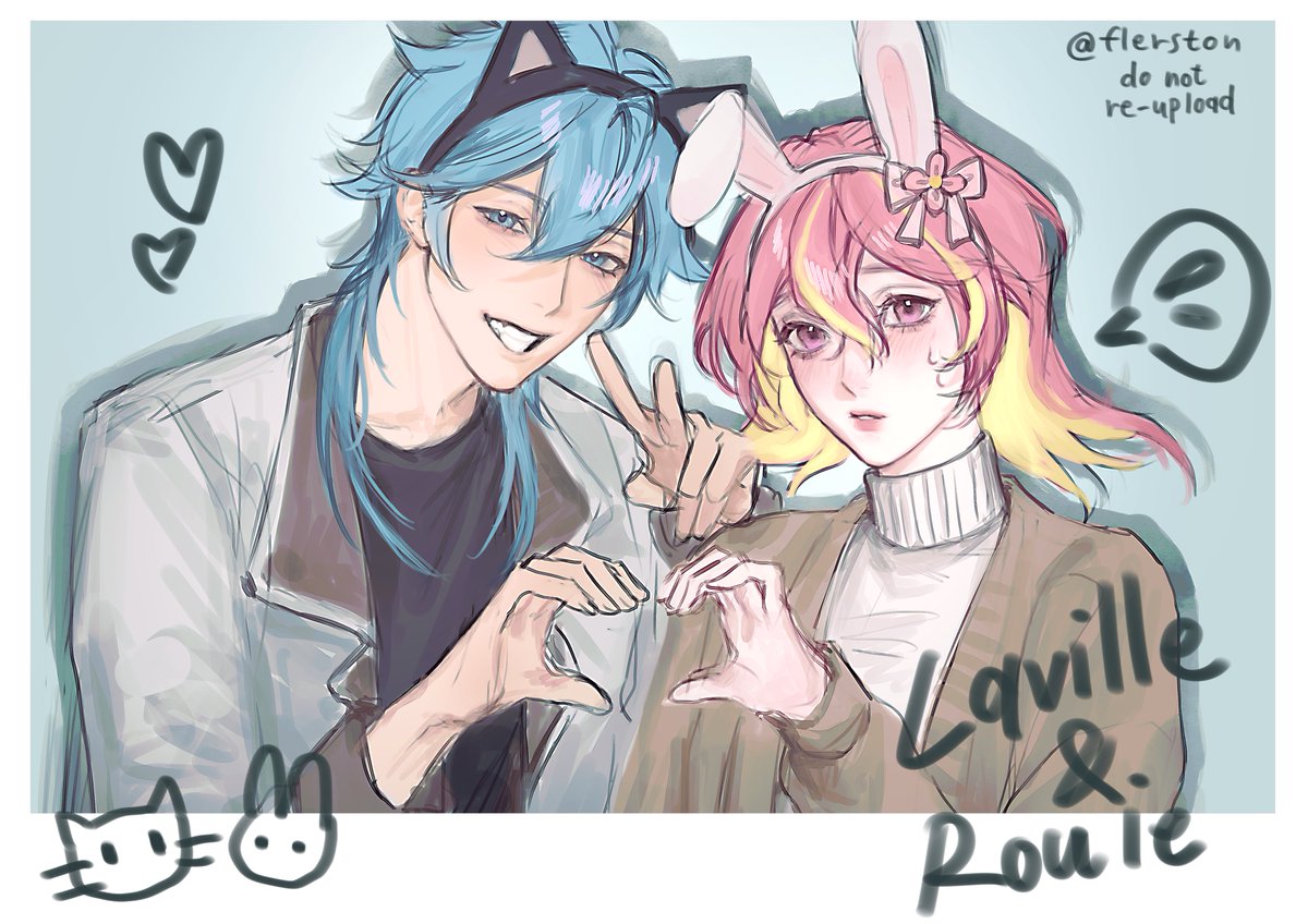 fleurston's tweet photo. First date🐱🐰 https://t.co/rzlVITYRLC
