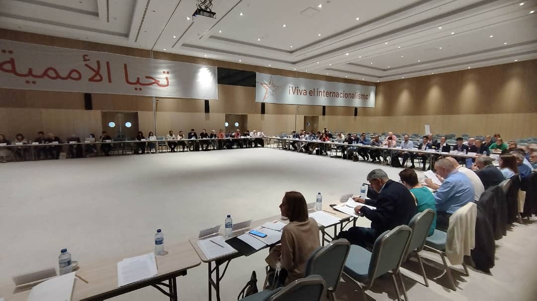 PCV_Venezuela's tweet photo. #AHORA El Partido Comunista de Venezuela participa en el grupo de trabajo del 23° Encuentro Internacional de Partidos Comunistas y Obreros #EIPCO que se celebra en Esmirna, Turquía. https://t.co/wSr5uGPNUo