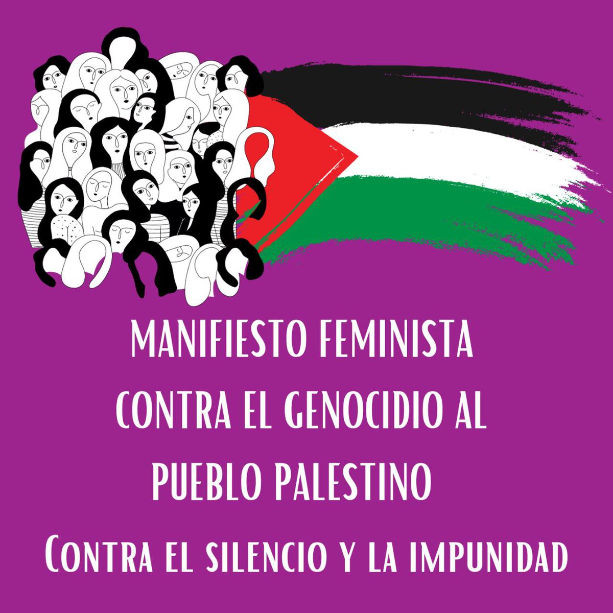 📷  Las feministas nos alzamos en solidaridad con #PalestinaLibre .  

🖊️¡Necesitamos tu apoyo!  Firma este 'manifiesto feminista contra el genocidio en Palestina, el silencio y la impunidad' : forms.gle/s9jwxKH4gesbHR…  

#FeministasconPalestina #GazaGenocide