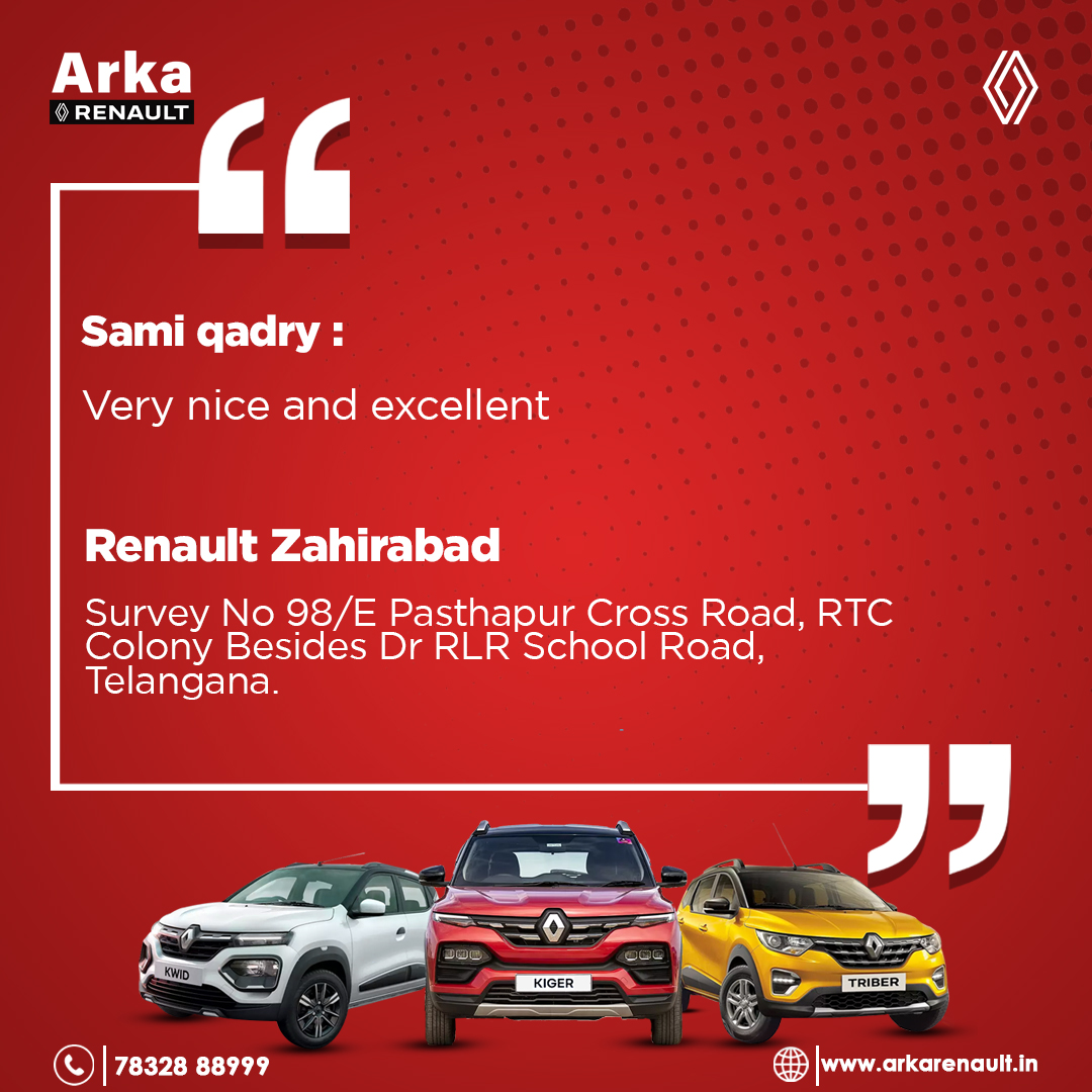 It's all about our incredible customers! 🚗✨Today, 
we shine a spotlight on one of our delighted patrons who shared their amazing experience with Arka Renault.
#ArkaRenault #HappyCustomers #CustomerSpotlight #DreamsOnWheels #CustomerExperience #RenaultIndia #Renault #reaultcars
