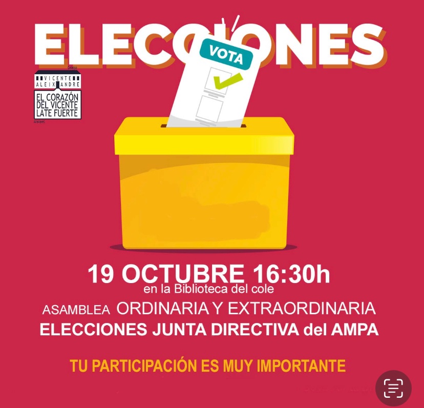 Buenos días, recordad que esta tarde hay reunión para votar nueva Junta Directiva.