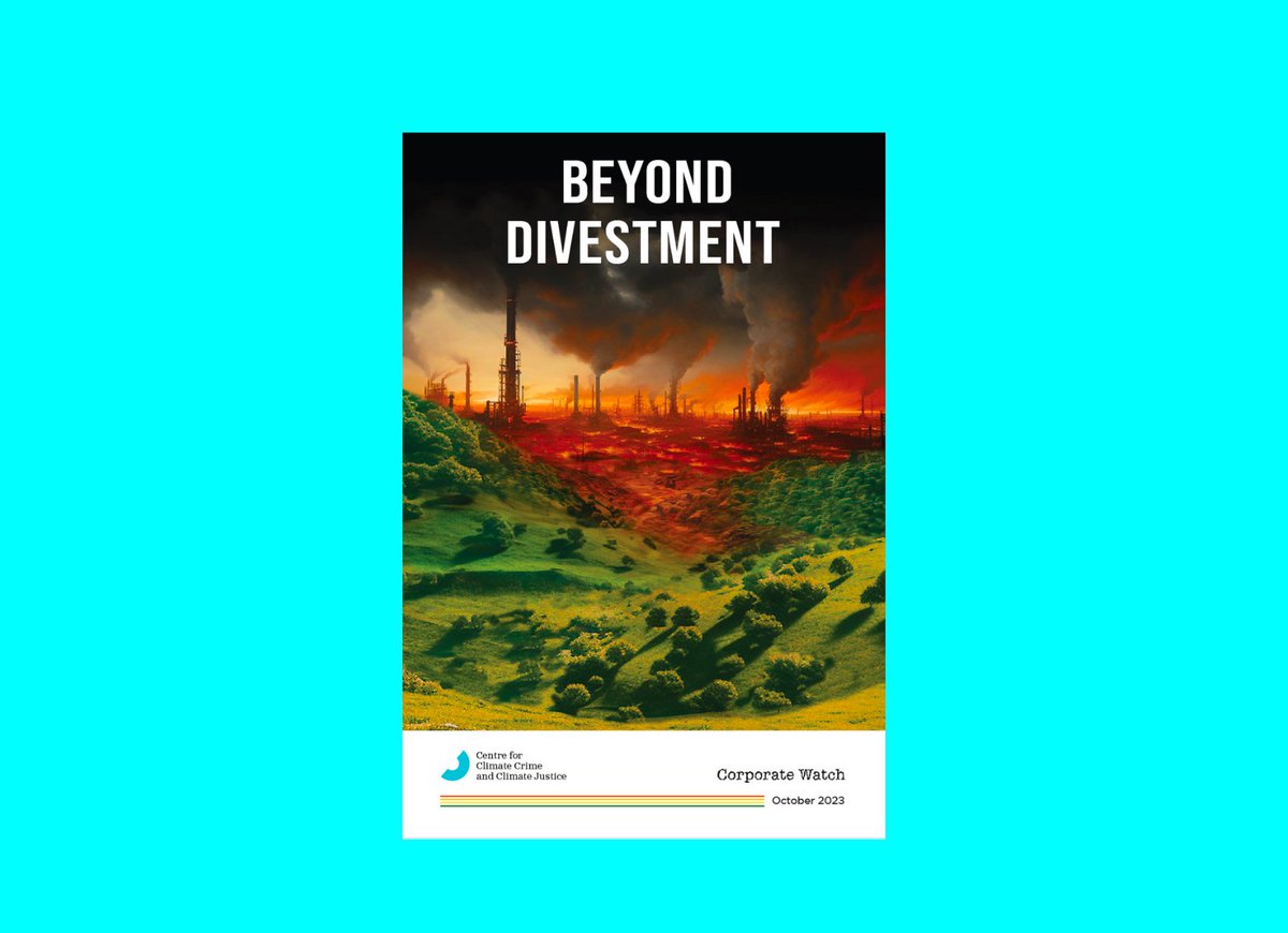 Our report 'Beyond Divestment' - published with @CorpWatchUK - is out today!

As the ##OilyMoneyOut movement seeks to step up the campaign to #stoprosebank, our report provides evidence to show that to that we must keep the oil in the ground.

ccccjustice.org/wp-content/upl…