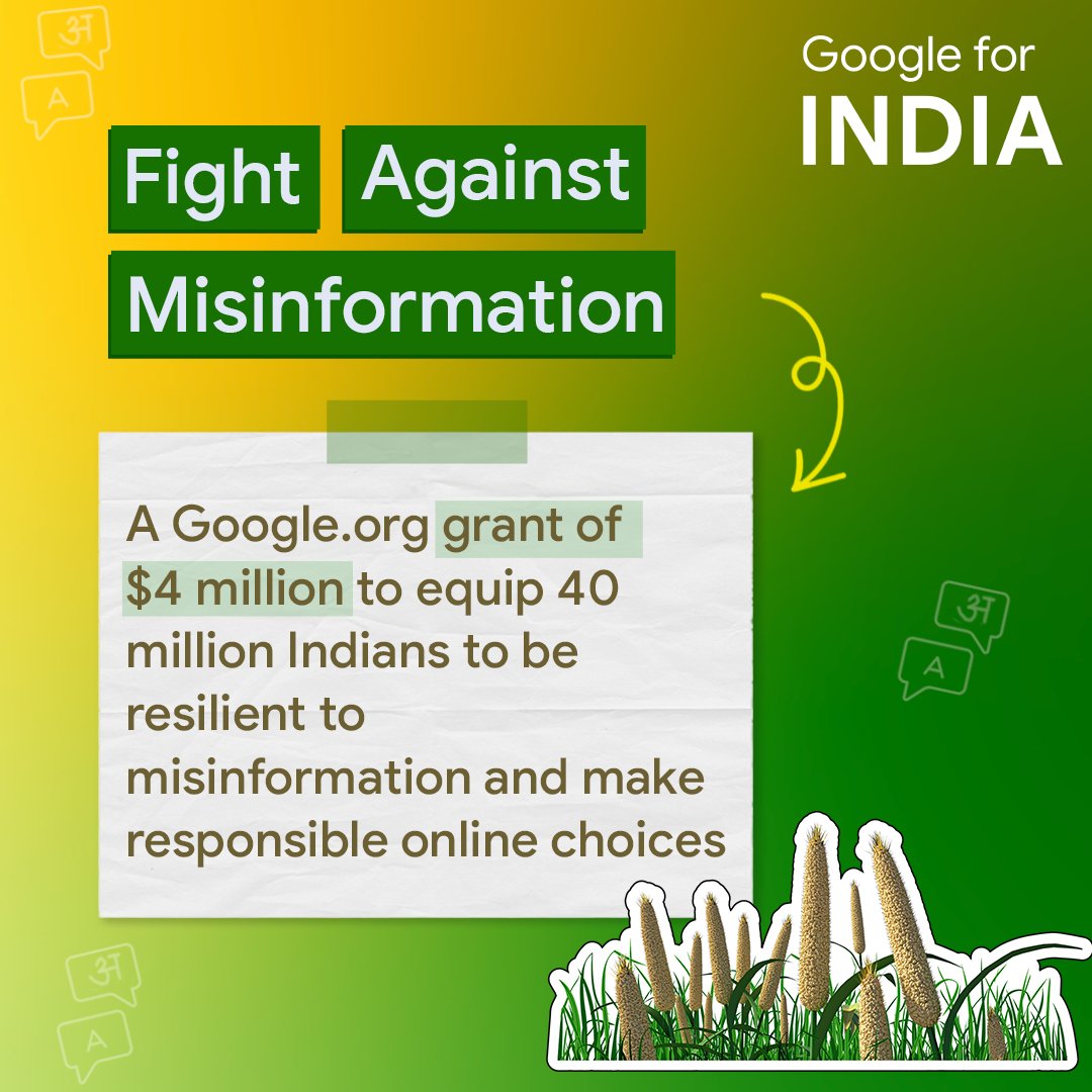 To help empower Indian internet users with skills to combat misinformation and embrace responsible online behavior, @googleorg is providing a grant to @cyberpeacengo 🌐

Hear more from Annie Lewin, Senior Director of Global Advocacy and Head APAC, Google.org at