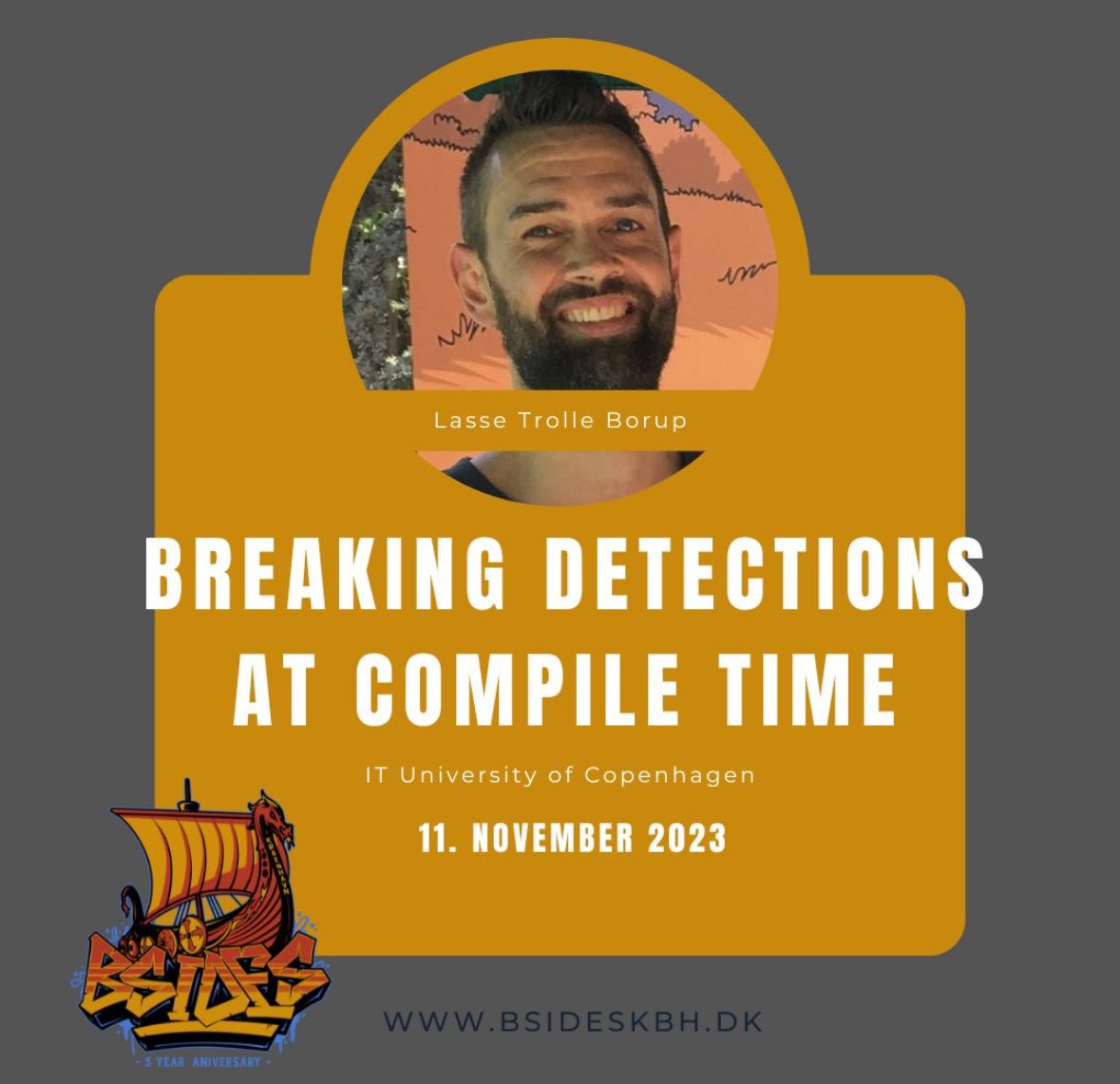 We are pleased to announce that Lasse Trolle Borup will present “Breaking #detections at #compile time” at #bsideskbh 2023. Hate being flagged by #AV? No problem, #LLVM will help you
Get tickets billetto.dk/e/bsides-koben…
2023.bsideskbh.dk
#bsides #cybersecurity #bypass #edr