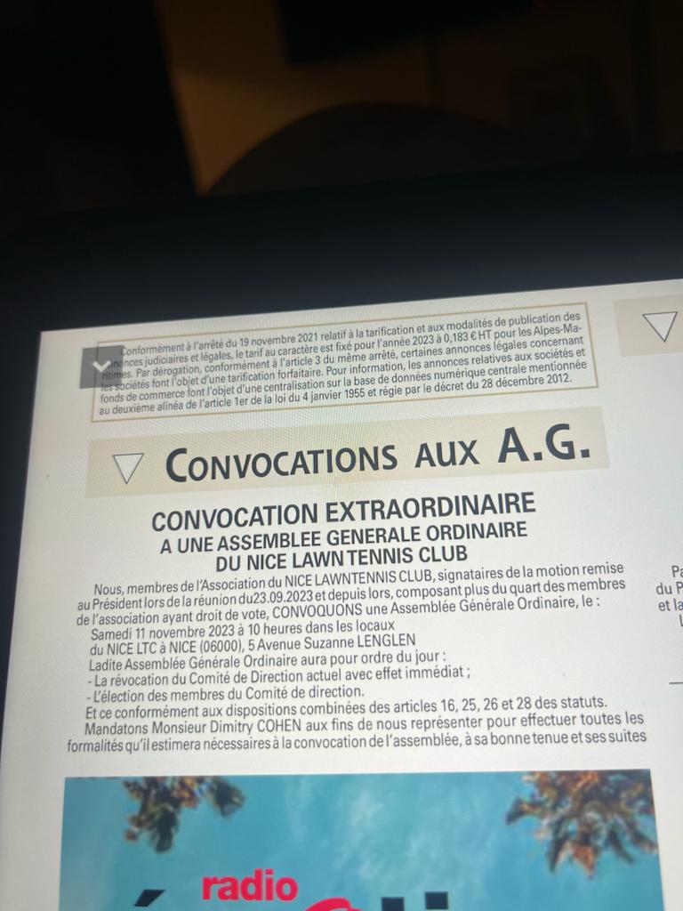 EricBassi's tweet photo. #FFT #NiceLTC (club de @GillesMoretton) Franck Balabanian (membre du CST de la @FFTennis) out ? Comme Bousteau (Comex) en PACA? RV le 11 novembre avenue ....Suzanne-Lenglen! https://t.co/BAOLtu7iNt