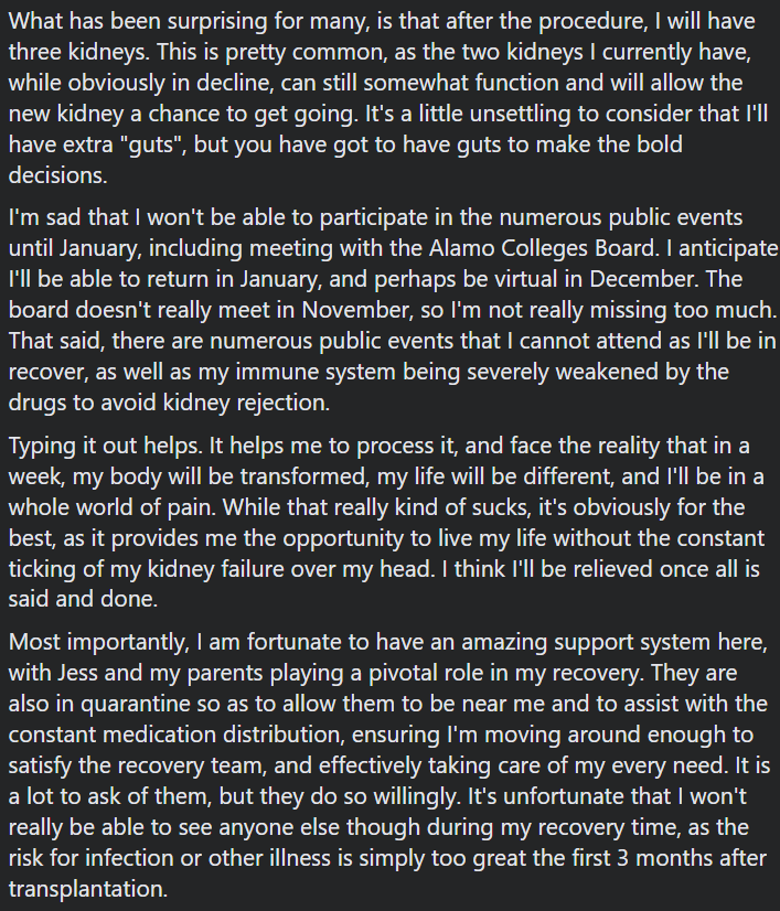 ClintKingsbery's tweet photo. Below is an update, I'm one week out from receiving my kidney transplant and had some thoughts I wanted to share on FB. Putting over here as well for the few who don't follow me over there. https://t.co/4fJPLFVi9S