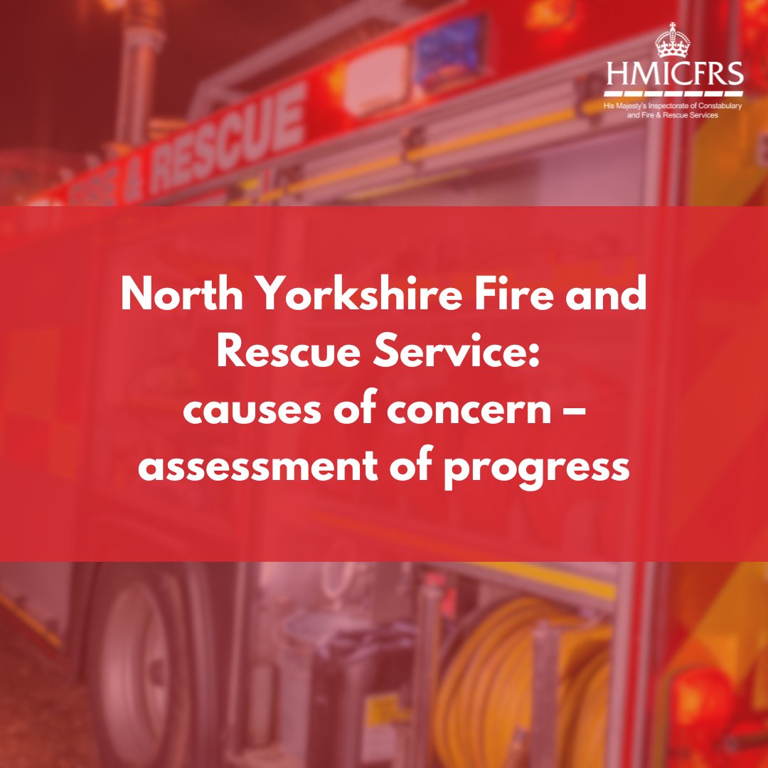 We recently revisited <a href="/NorthYorksFire/">North Yorkshire Fire & Rescue Service</a> to review its progress against two causes of concern.

Today we published an update on the service's progress.

⬇️ Read more:
ow.ly/B6Gj50PY5WI