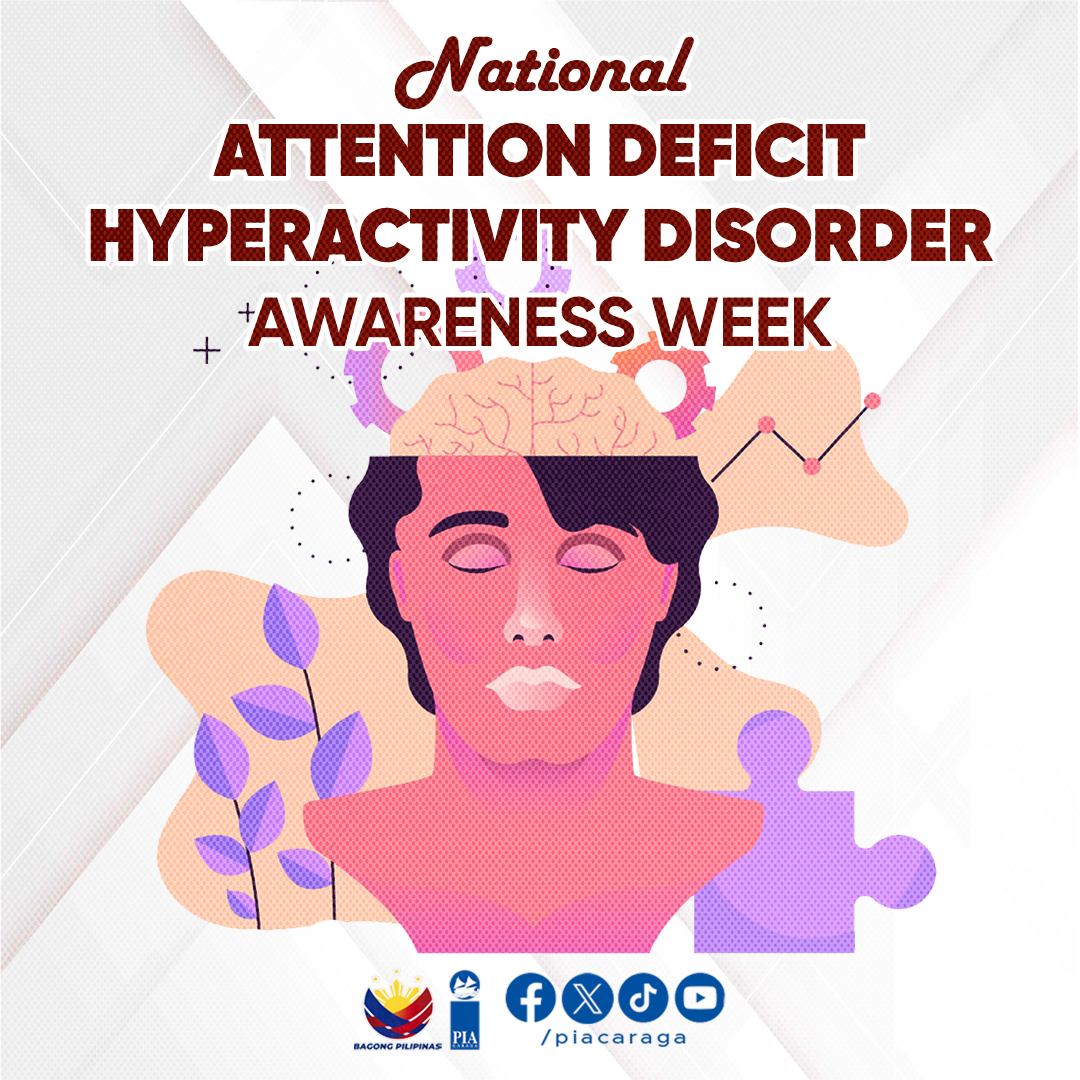 PIACaraga's tweet photo. In accordance to Proclamation No. 472 (2003), every third week of October of each year shall be commemorated as the National Attention Deficit/Hyperactivity (AD/HD) Awareness Week.

#BeInformed
#BeUpdated
#PIAcaraga
#ADHDawarenessWeek2023
#RCDA
#DOH https://t.co/OMKgM3BJqj