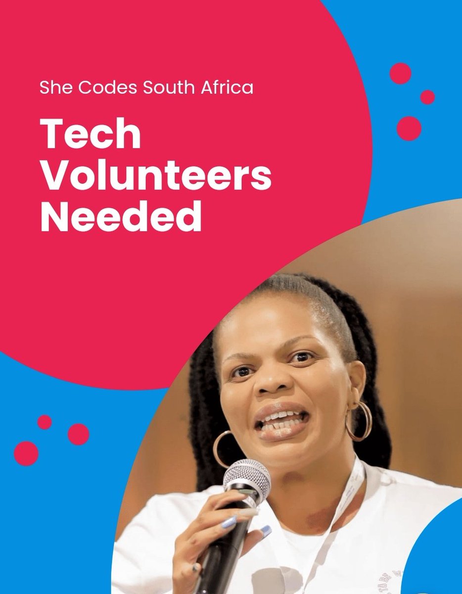 shecodes_sa's tweet photo. As a volunteer, you'll have a unique opportunity to contribute your skills, enthusiasm, and energy toward inspiring and empowering the next generation of tech innovators.

https://t.co/zXUeqwkqy3

#SheCodesSouthAfrica #WomenInTech #WomenTechmakers #GDG #Google https://t.co/khNN5uEMRG
