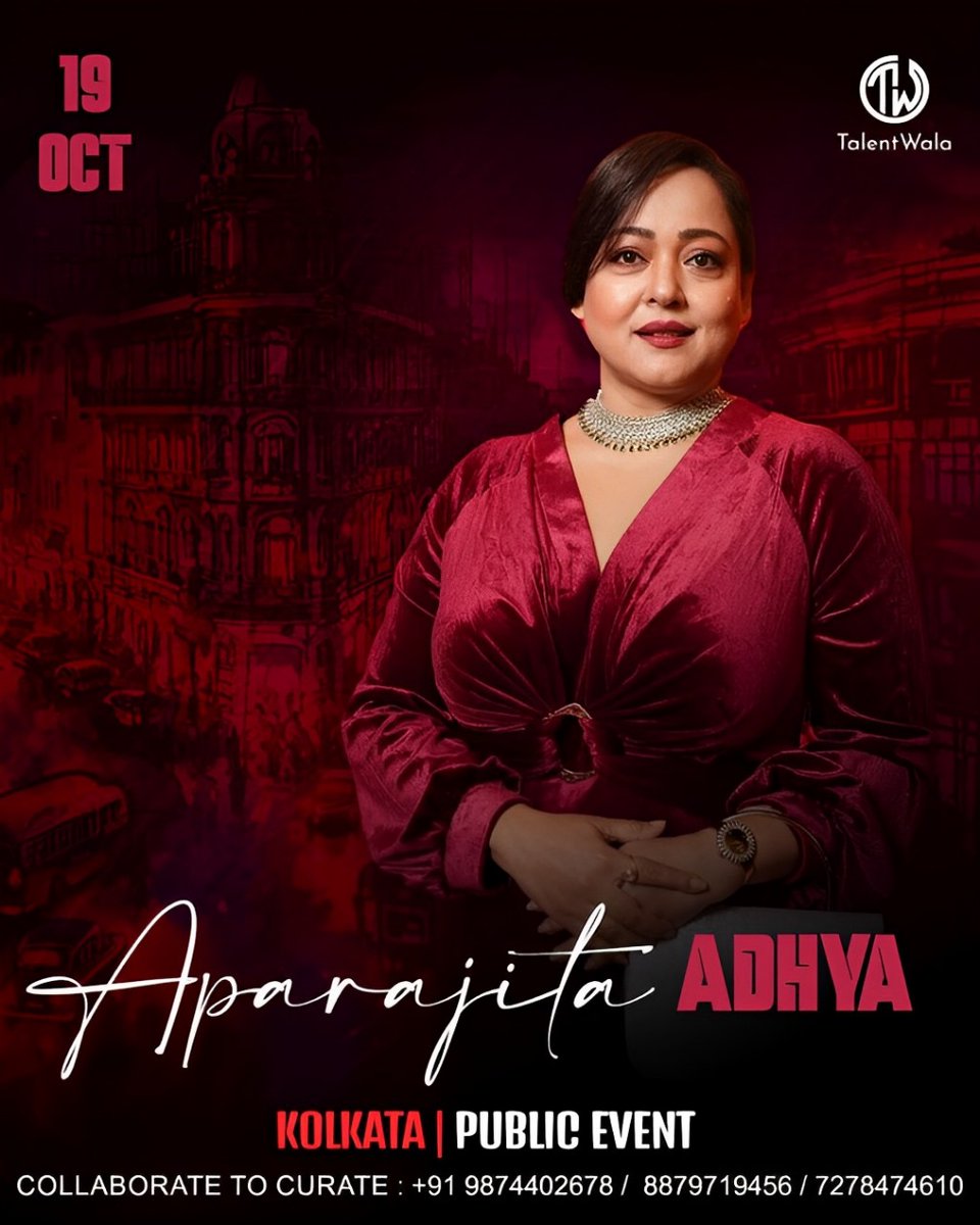 😍🎥Aparajita Adhya, one of the finest Television and film actors, will grace the floor with her pragmatic persona at a public event in Kolkata.

👉🏻Follow this page for more updates and announcements.

#aparajitaadhya #actor #tollywoodactor #televisionactor #filmactor #Talentwala