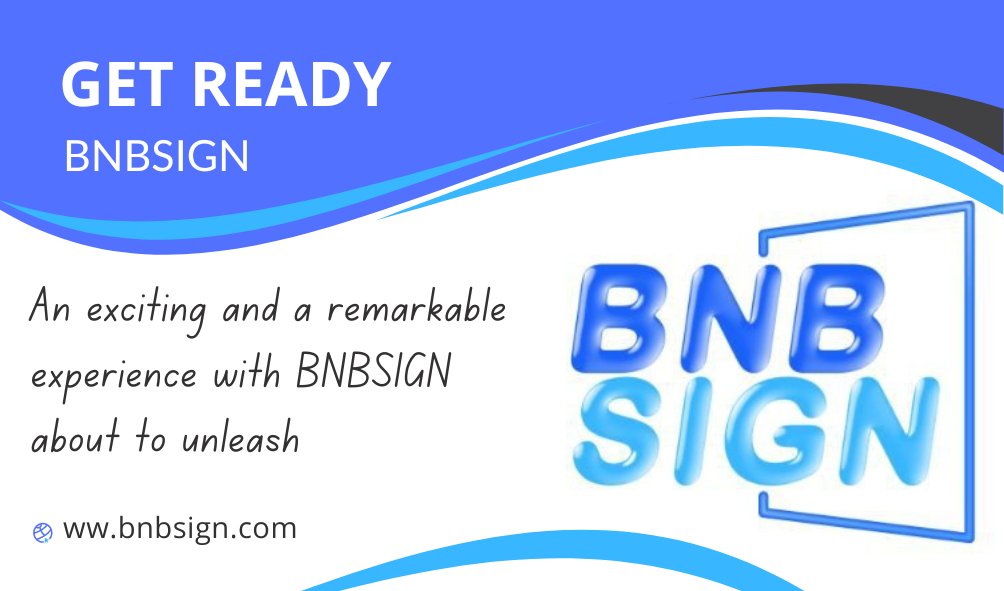 BNBSIGN's tweet image. GM World ⭐

An exciting and a remarkable experience with BNBSIGN is about unleash 📌

#esignature #signature #blockchain #crypto #build #BNBChain #docusign #Trending #CommunityPower