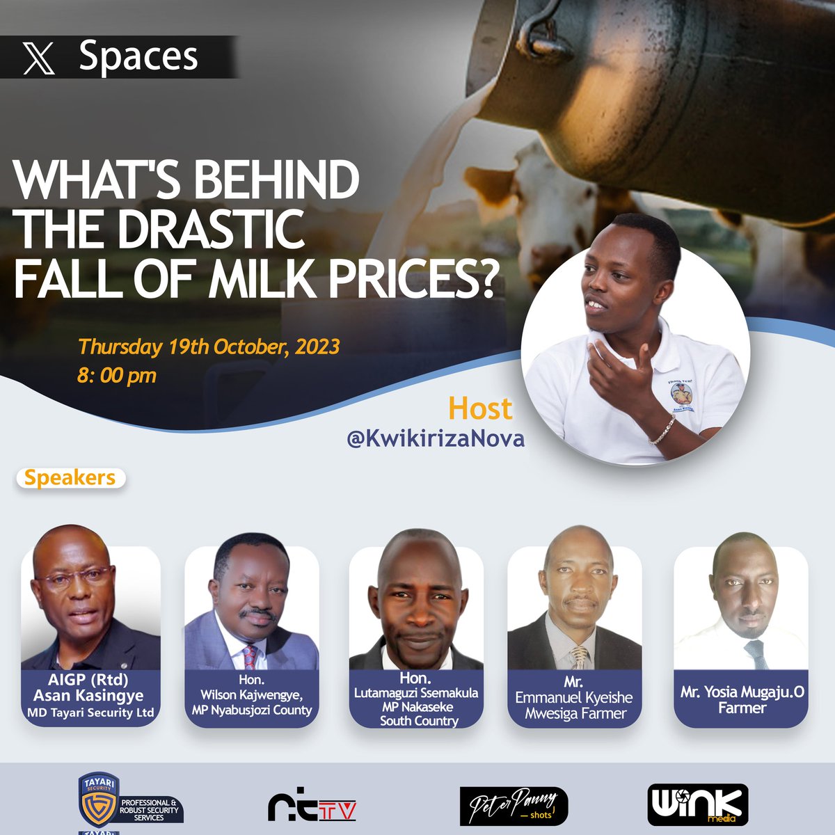 A significant number of Uganda survive on cattle keeping and milk production. From shs 1000 to shs 300 is a litre of milk currently. What's the problem and the way forward? @AKasingye , @WKajwengye , @lutamaguzi_ , @MugajuYosia256 & Mr. Mwesiga will explain. Don't miss!