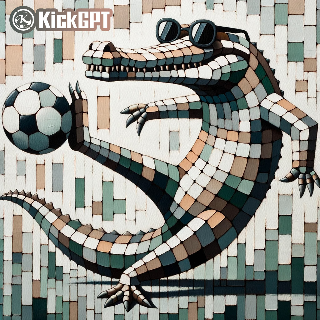 KickGPT_'s tweet photo. The cubist style animals playing football in the future world, Which one is your favorite?⚽️

Generated by KickGPT's football application + chatGPT  

 #AI #chatgpt #football #cubiststyle 
#future #crocodile  #dinosaurs https://t.co/yNbqbbAbqM