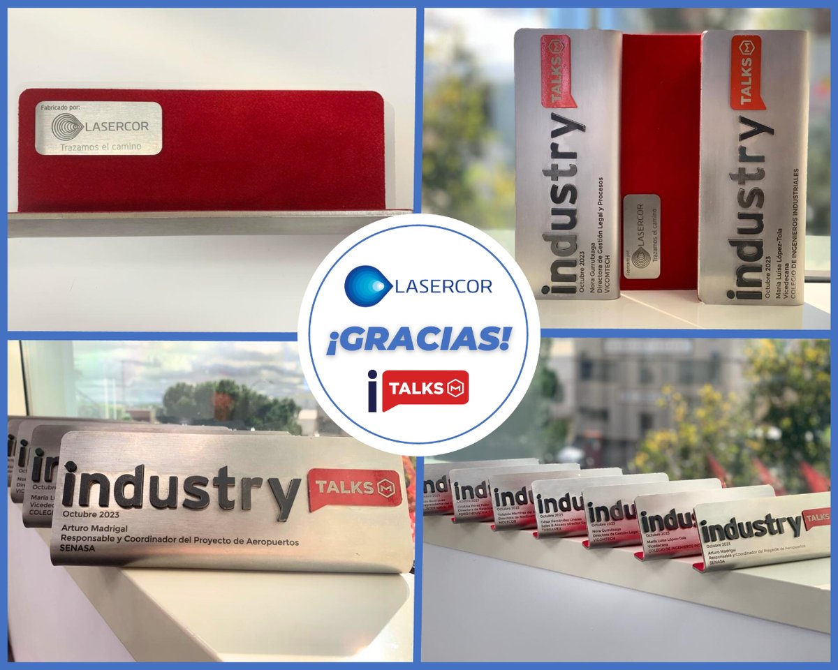 IndustryTalksES's tweet photo. 🔵#LASERCOR | Un mes más al frente de la producción de los trofeos para nuestros #iTALKERS. Agradecemos el apoyo constante y la ayuda con el fomento industrial @corteporlaser 🏭 ¡Gracias por la implicación y rapidez en cada entrega! 👏🏼 #GoIndustry🚀 https://t.co/1rvehN533O