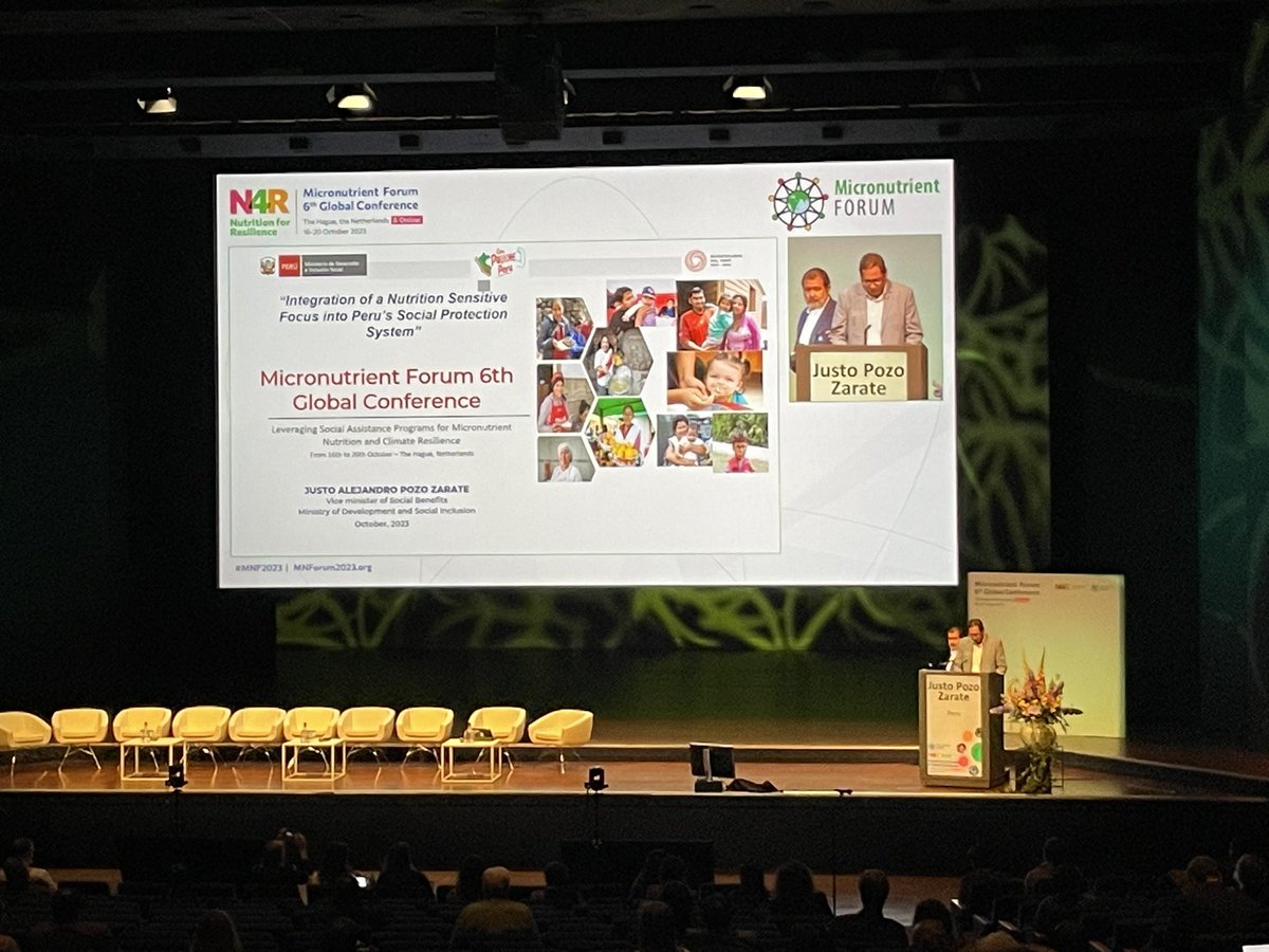 🤩🙏 Integration of a Nutrition Sensitive Focus into Peru's Social Protection System presented by Justo Pozo Zarate, Vice Minister of Social Benefits, Ministry of Development and Social Inclusion 🇵🇪 #MNF2023 #N4R <a href="/ST4Nutrition/">#StandingTogetherforNutrition</a>