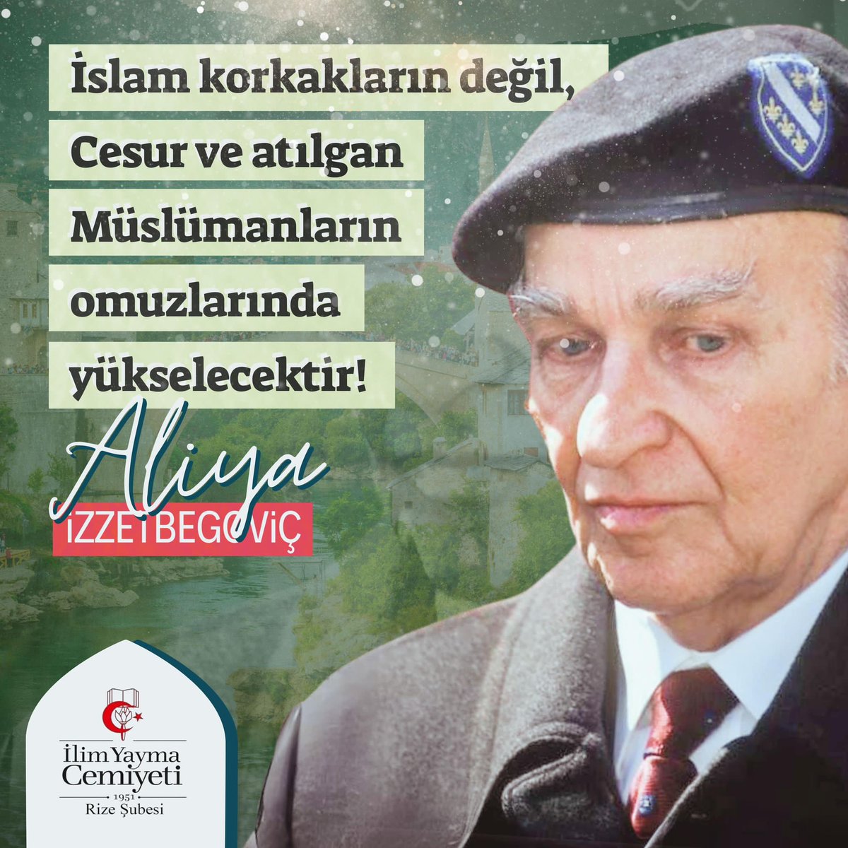 Bilge Kral Aliya İzzetbegoviç'i vefatının yıl dönümünde rahmetle anıyoruz.

#aliyai̇zzetbegoviç